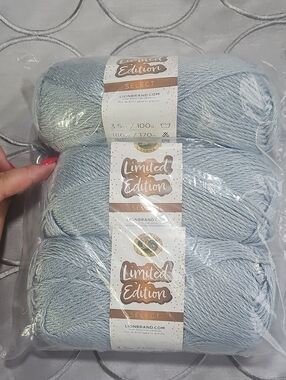 3 Pack Bulk Limited Edition Lion Brand 105BB Blues Acrylic Yarn Lot NEW F5
